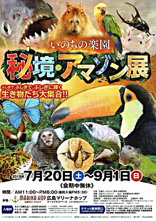 秘境 アマゾン展 広島マリーナホップ 広島県広島市西区 イベント