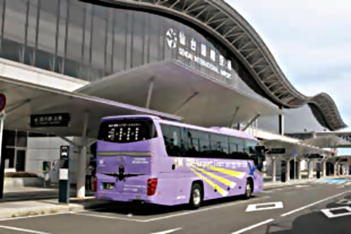 名取実証事業運行バス　ｋｈｂ東日本放送（あすと長町）～閖上～仙台空港