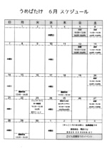 NPO法人 まちの寄り合い所・うめばたけ 6月 開催スケジュール